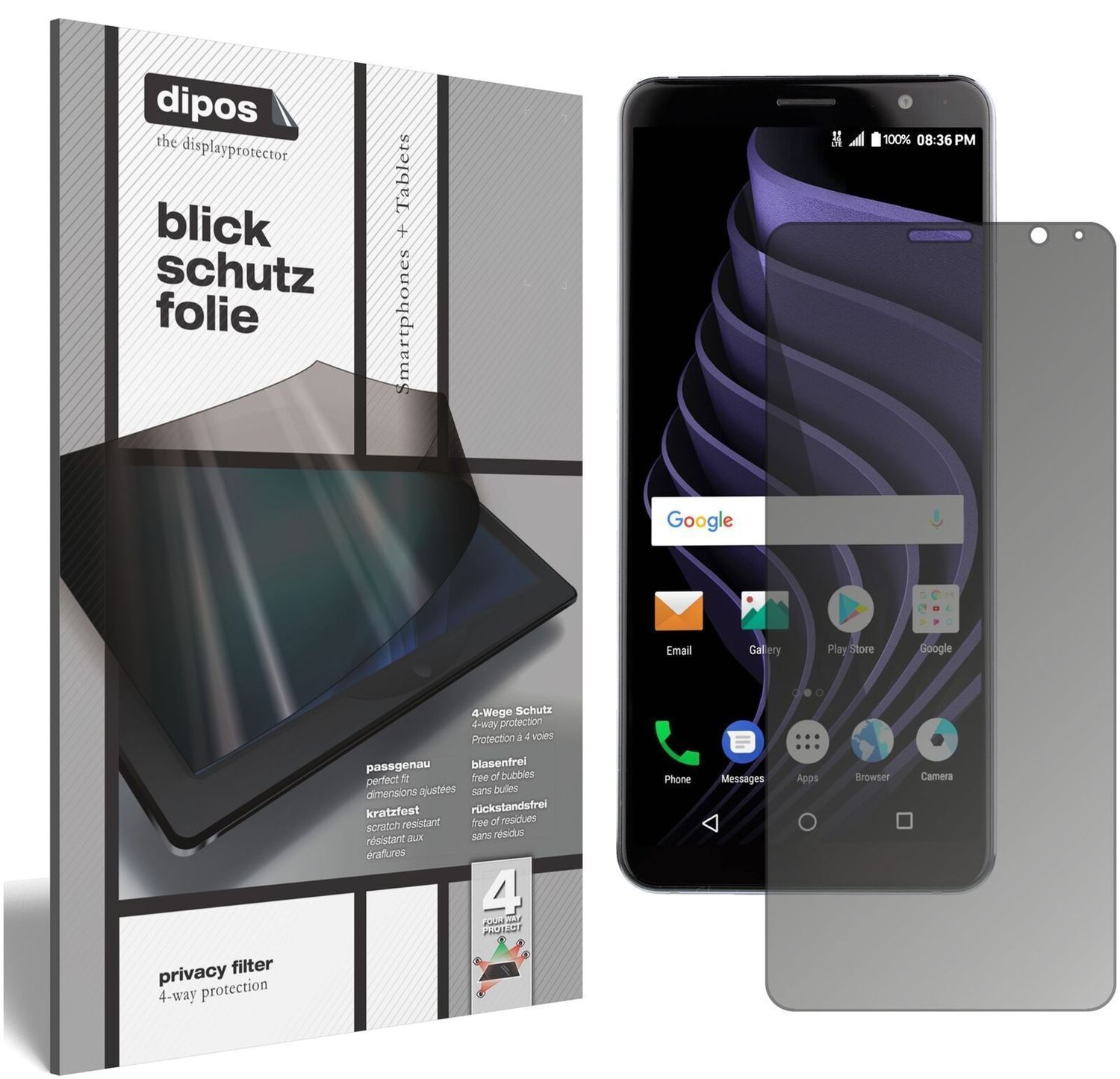 Blickschutzfolie für ZTE Blade Max View matt Schut (2)