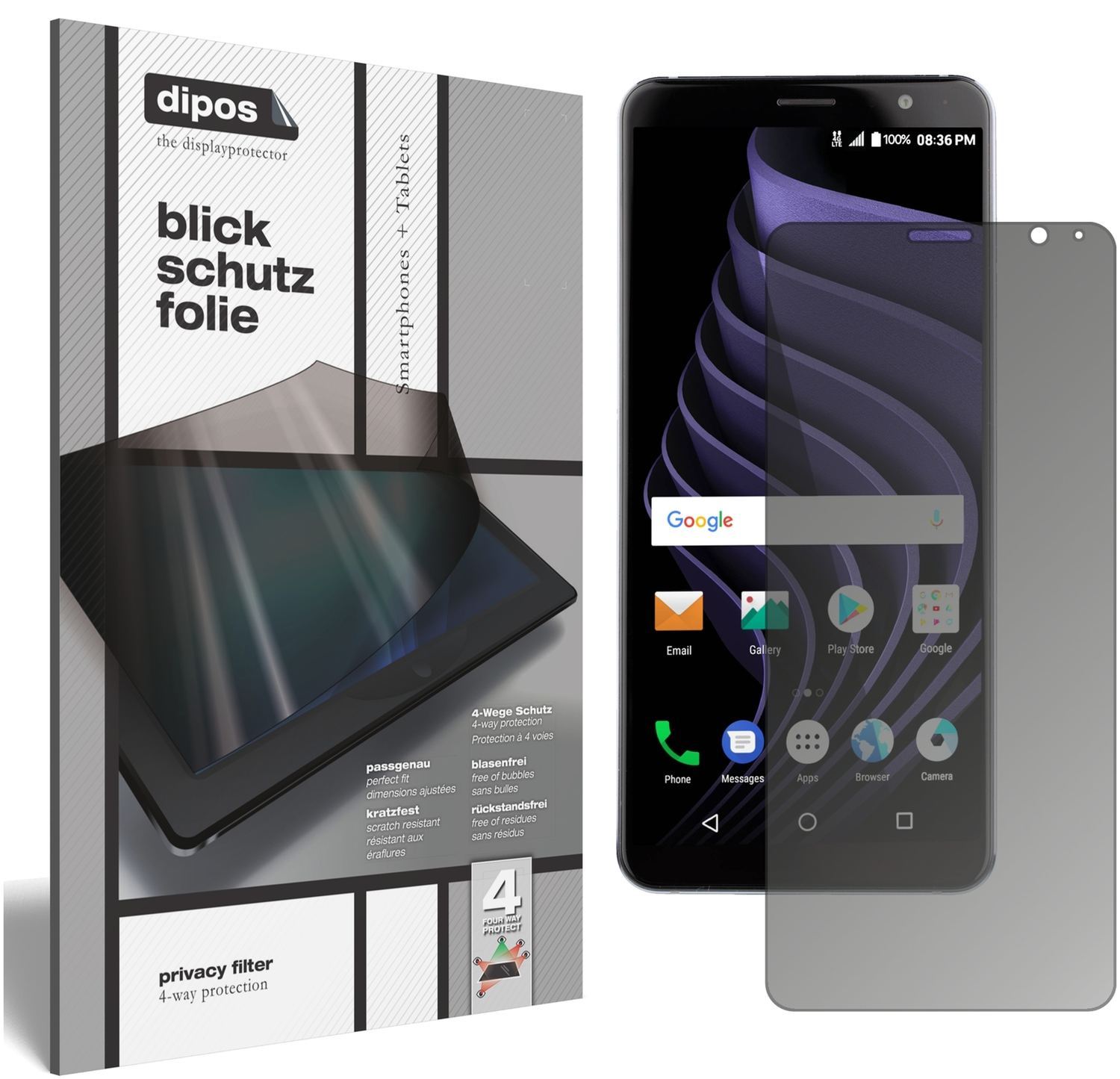 Blickschutzfolie für ZTE Blade Max View matt Schut (1)
