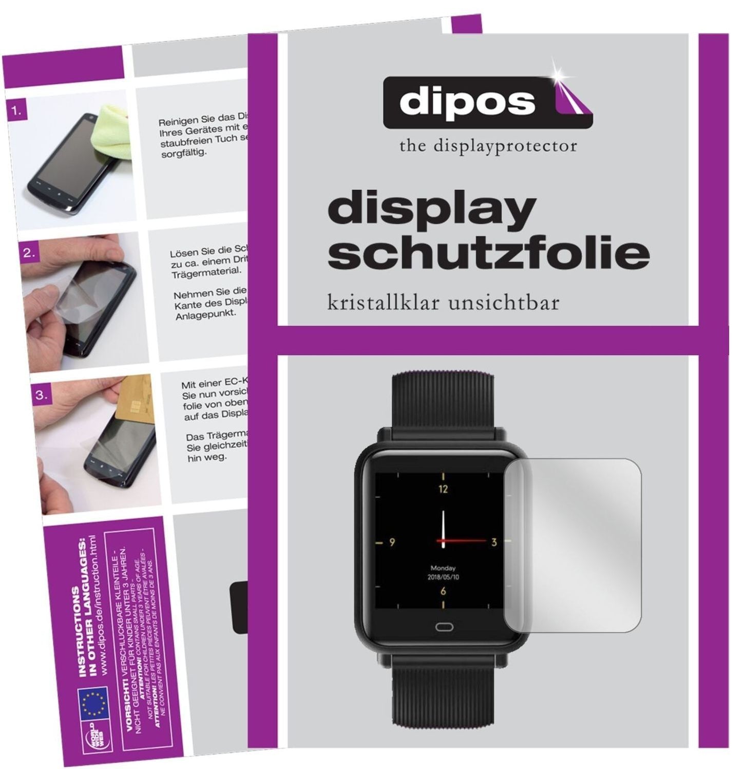 5x Schutzfolie klar für CanMixs CM07 Smartwatch Di (2)