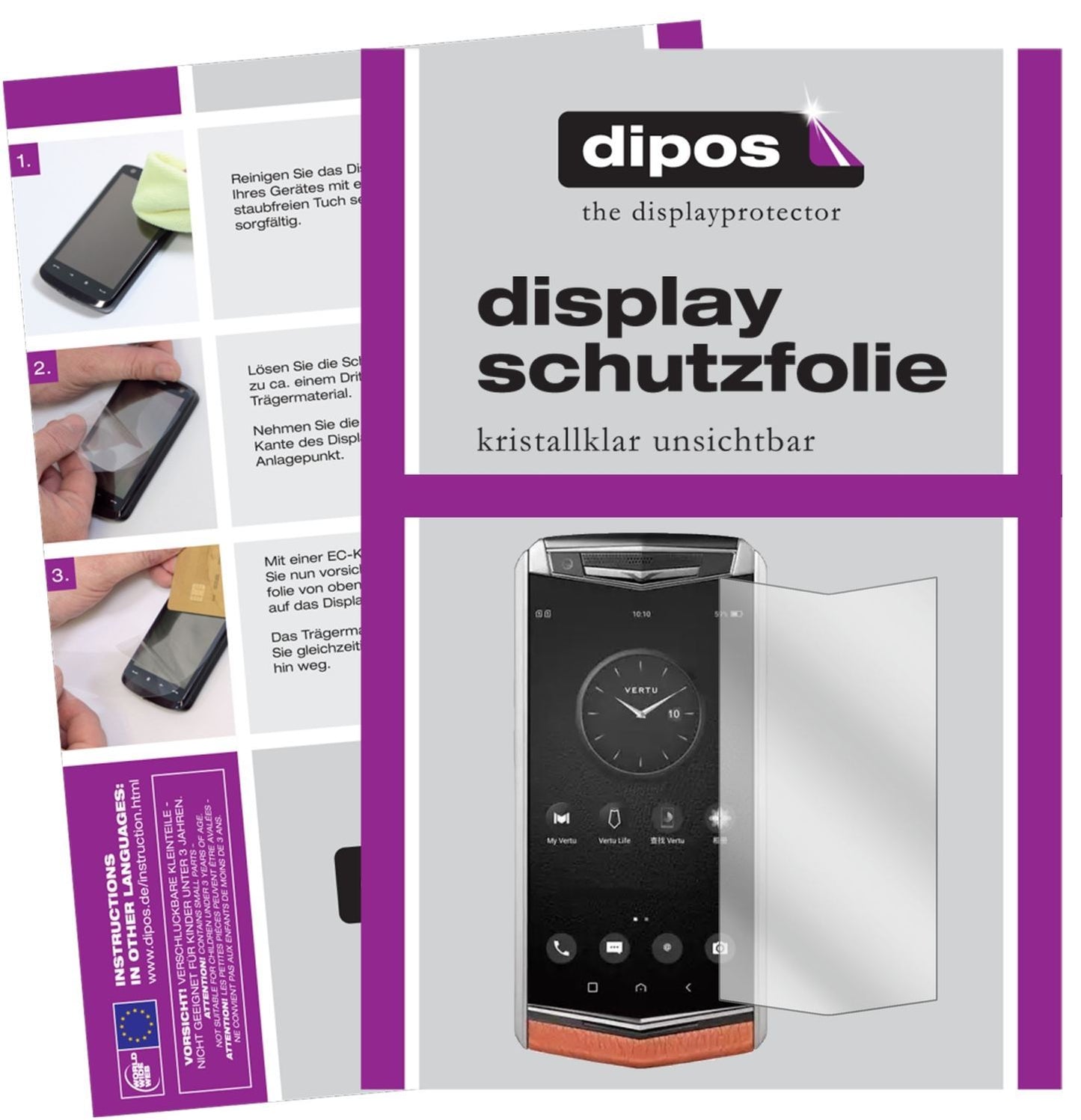 2x Schutzfolie klar für Vertu Aster P Display-Schu (1)
