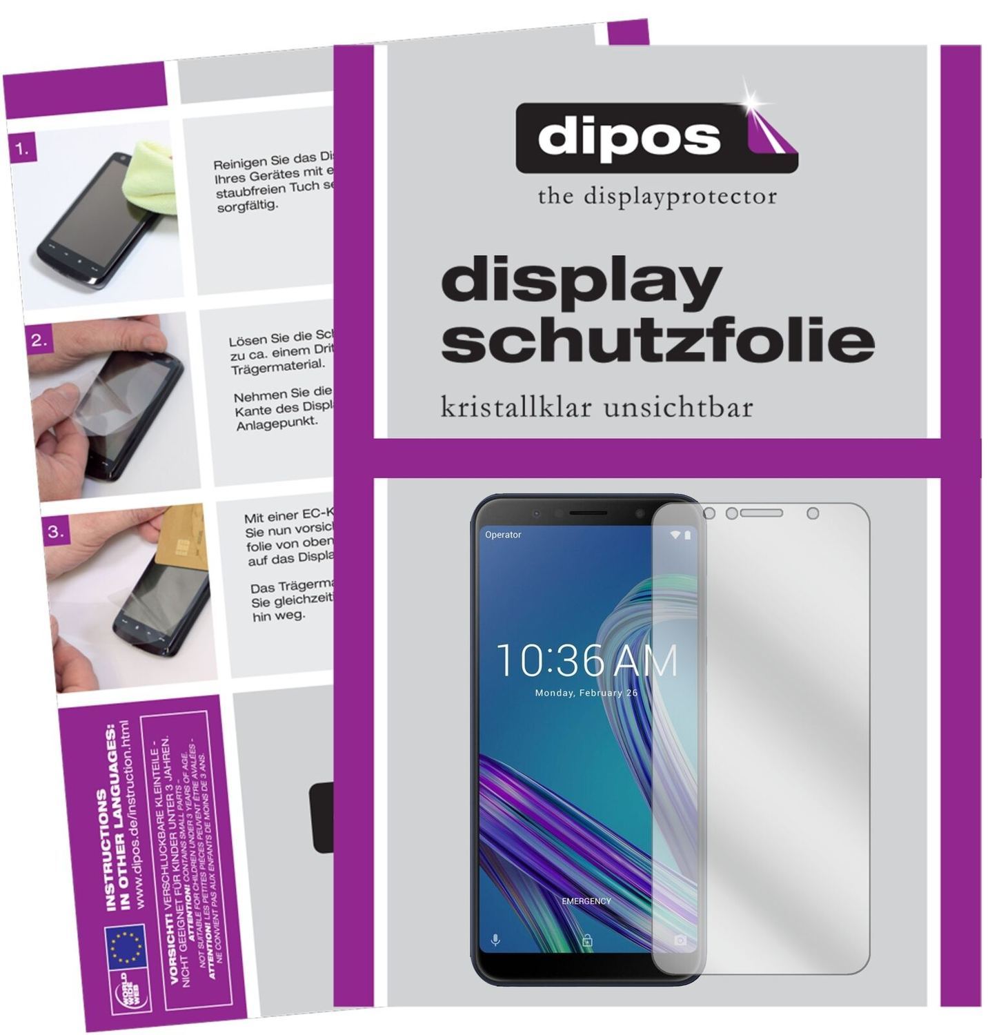 1x Schutzfolie klar für Asus ZenFone Max M1 (ZB556 (2)