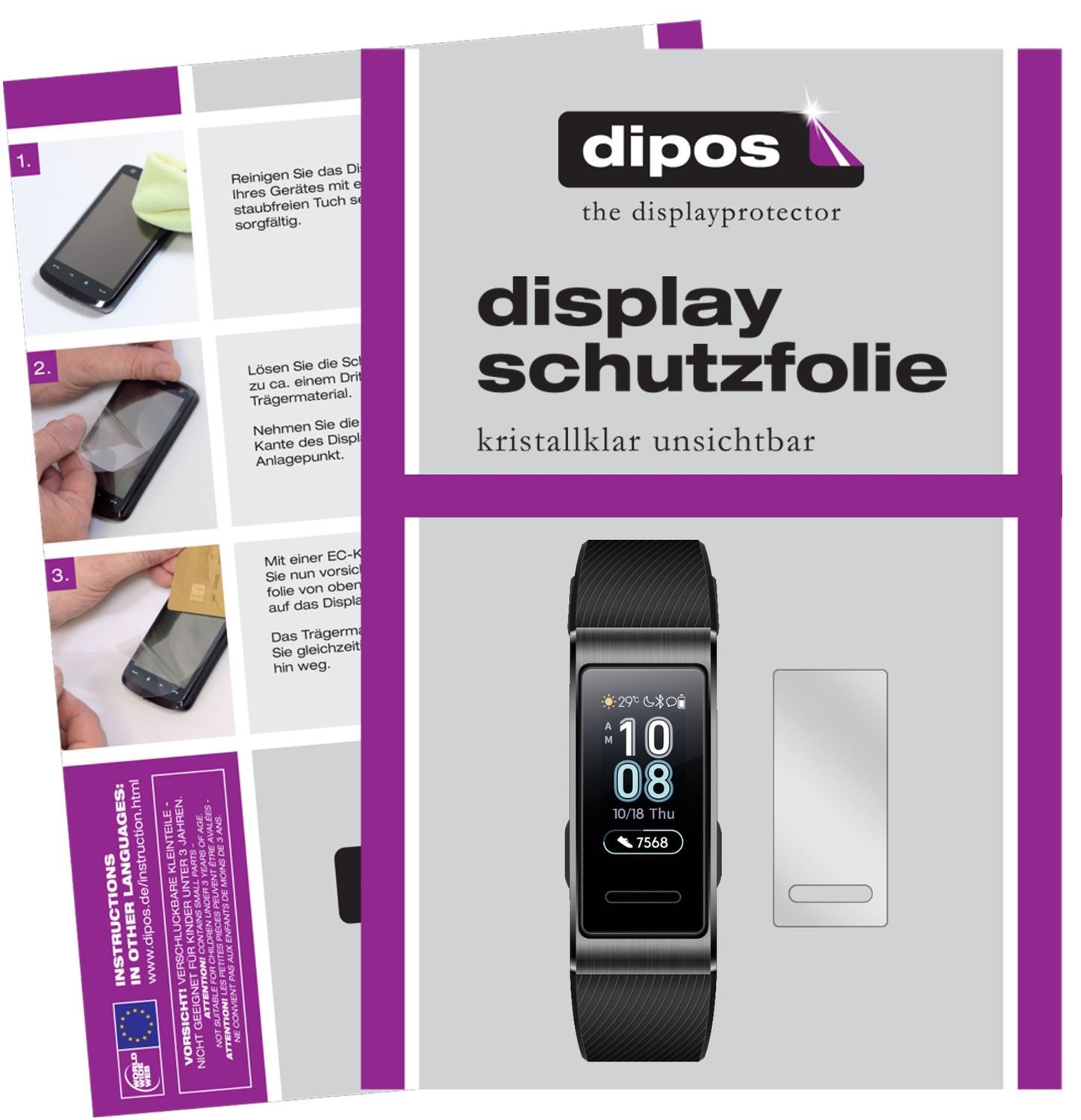 6x Schutzfolie klar für Huawei Band 3 Pro Display- (1)