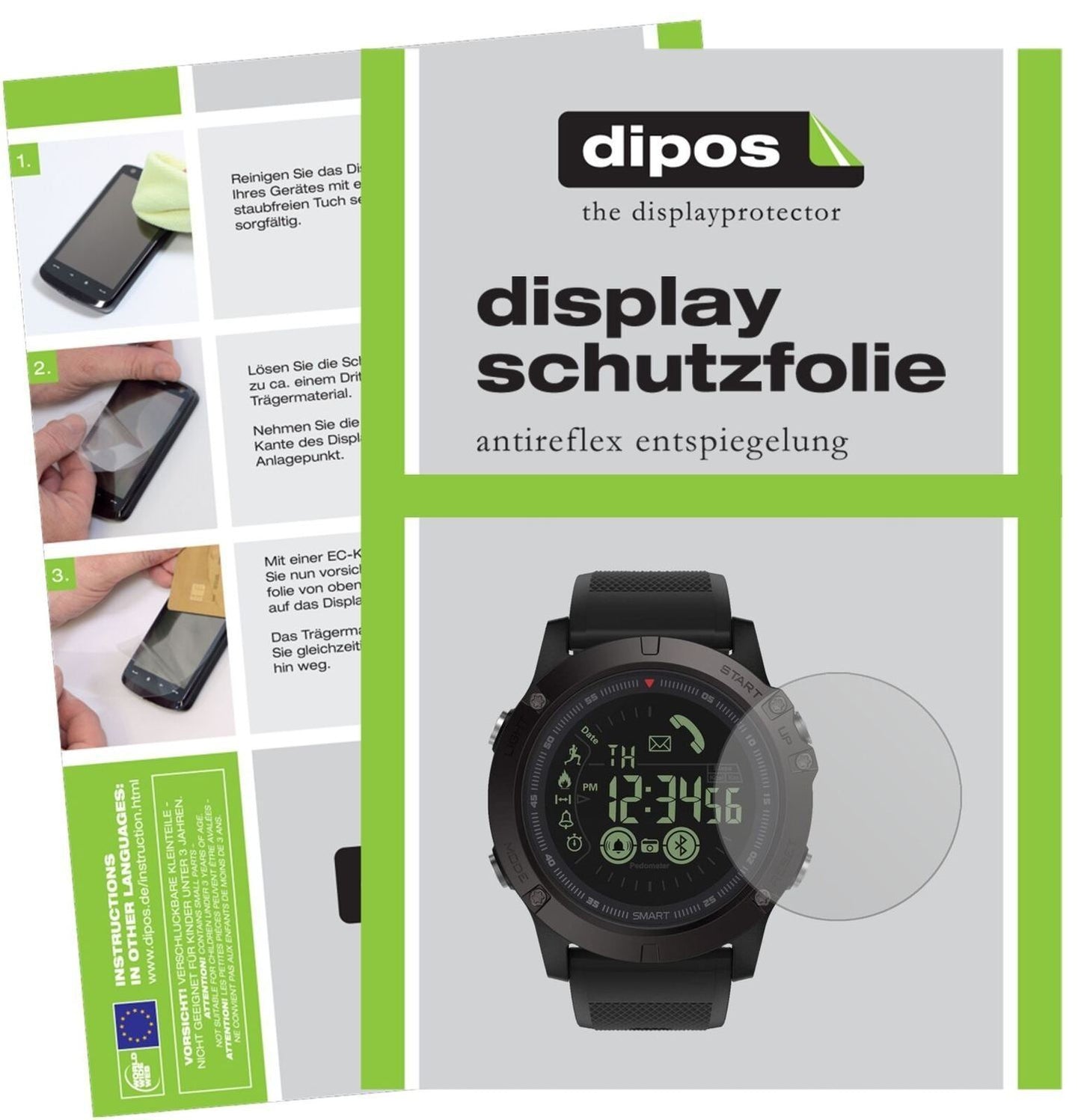 5x Schutzfolie matt für Gokoo S10 Smartwatch Displ (2)