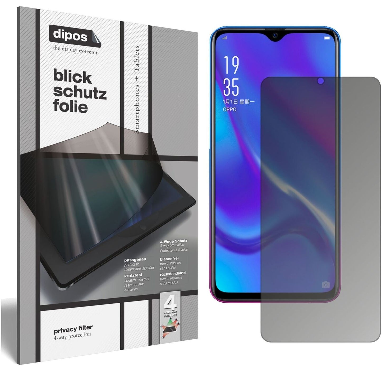 Blickschutzfolie für Oppo K1 matt Schutzfolie Priv (2)