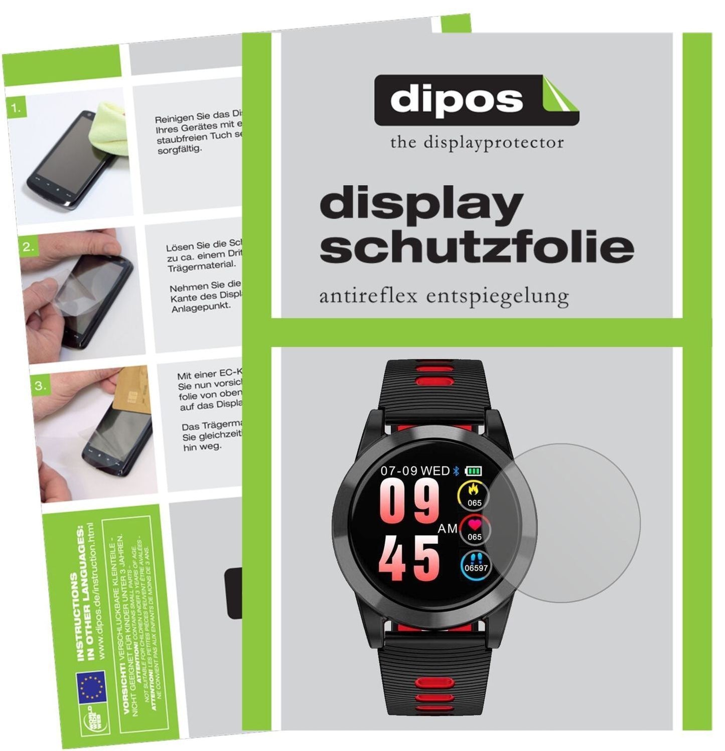 5x Schutzfolie matt für OOOUSE R15 Smartwatch Disp (2)