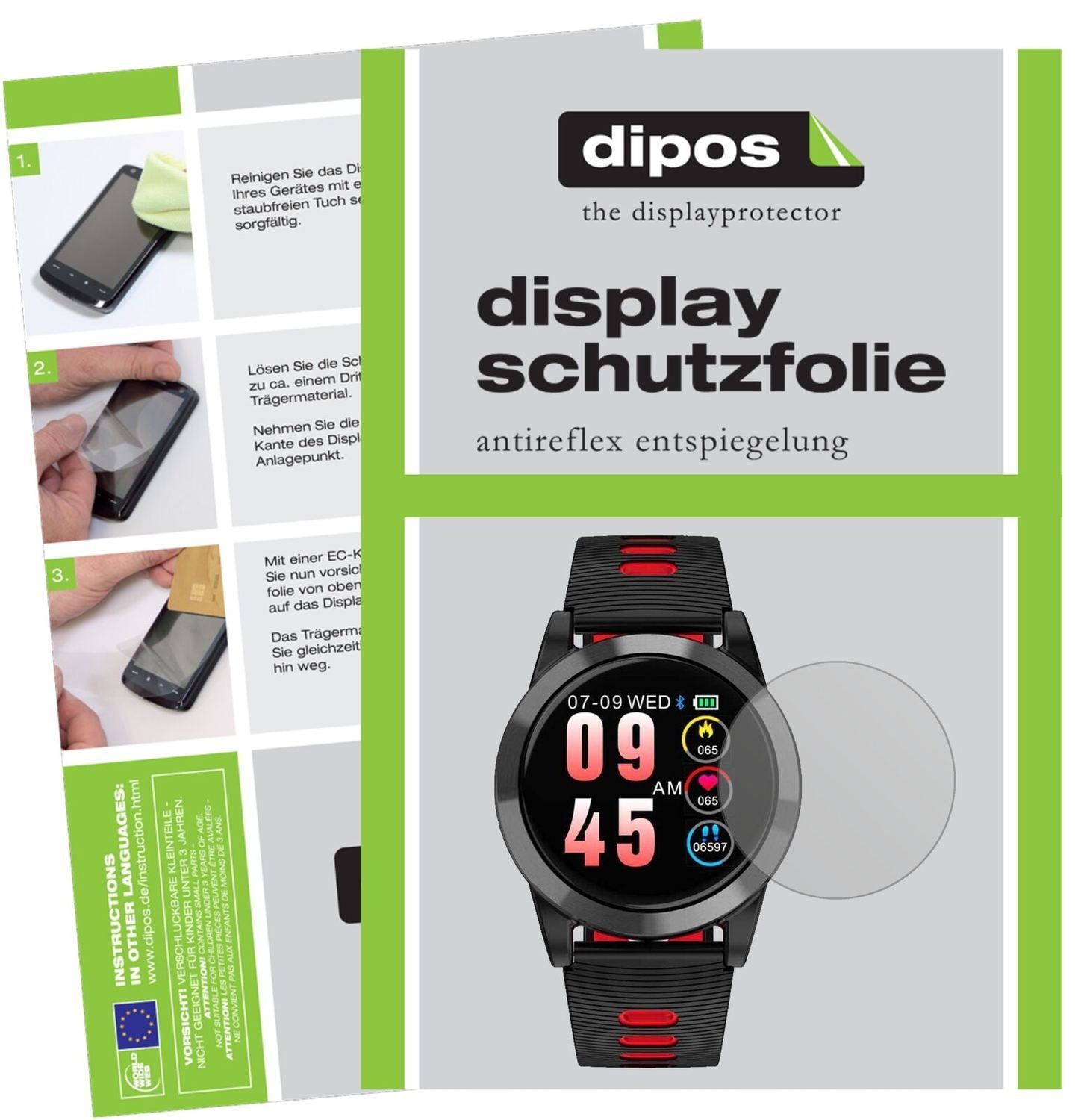5x Schutzfolie matt für OOOUSE R15 Smartwatch Disp (2)