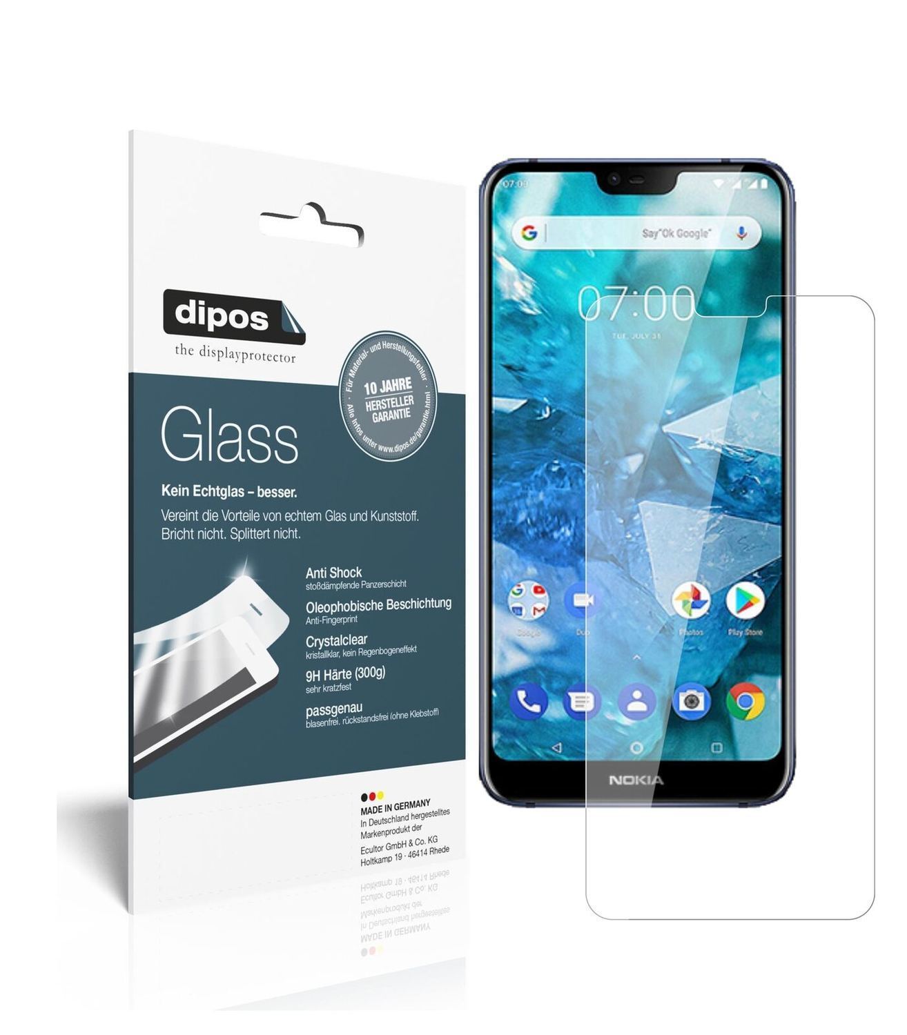 1x 9H Schutzfolie für Nokia X7 (2018) Panzerfolie (2)