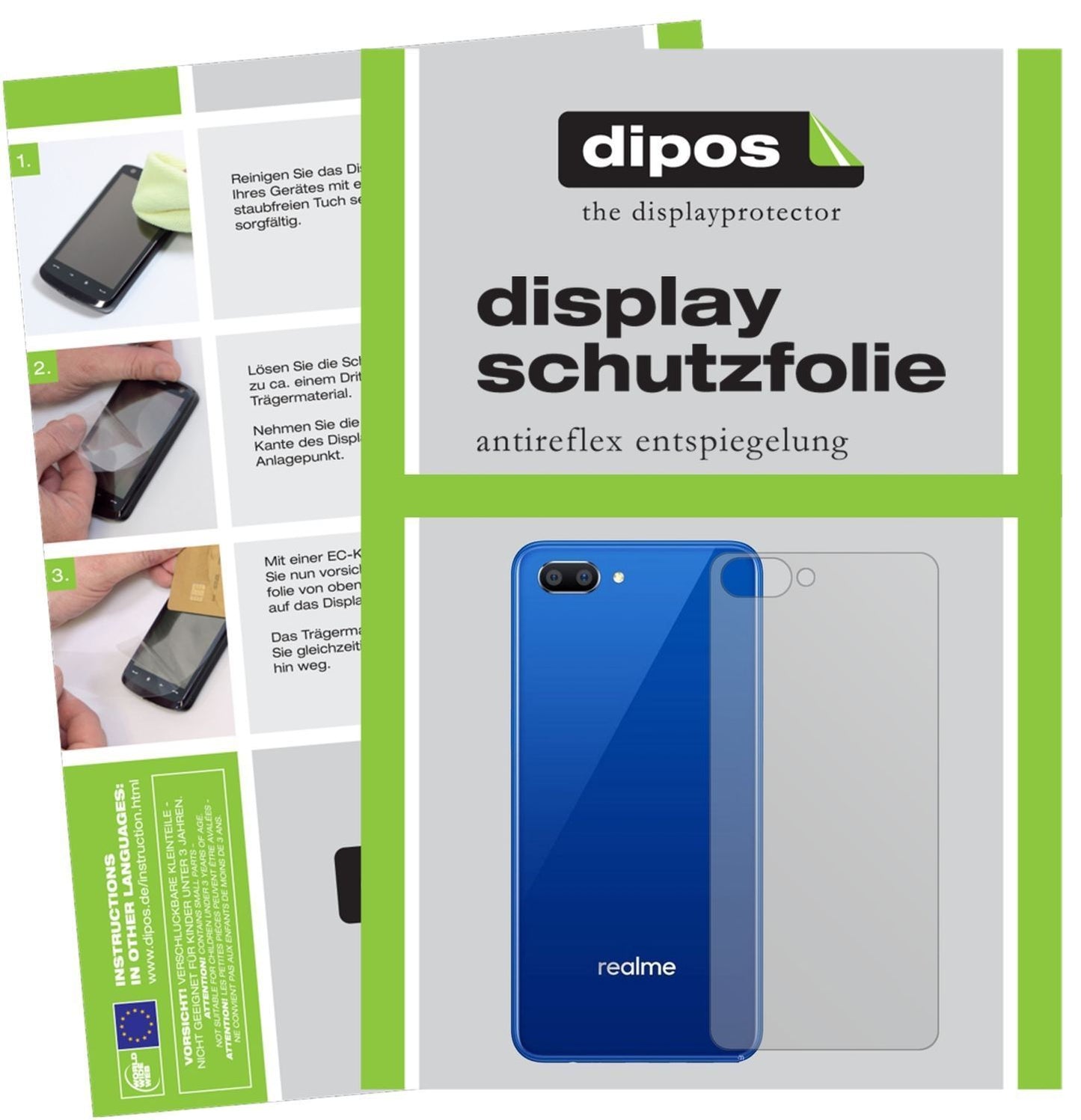 6x Schutzfolie matt für Oppo Realme C1 Rückseite D (1)