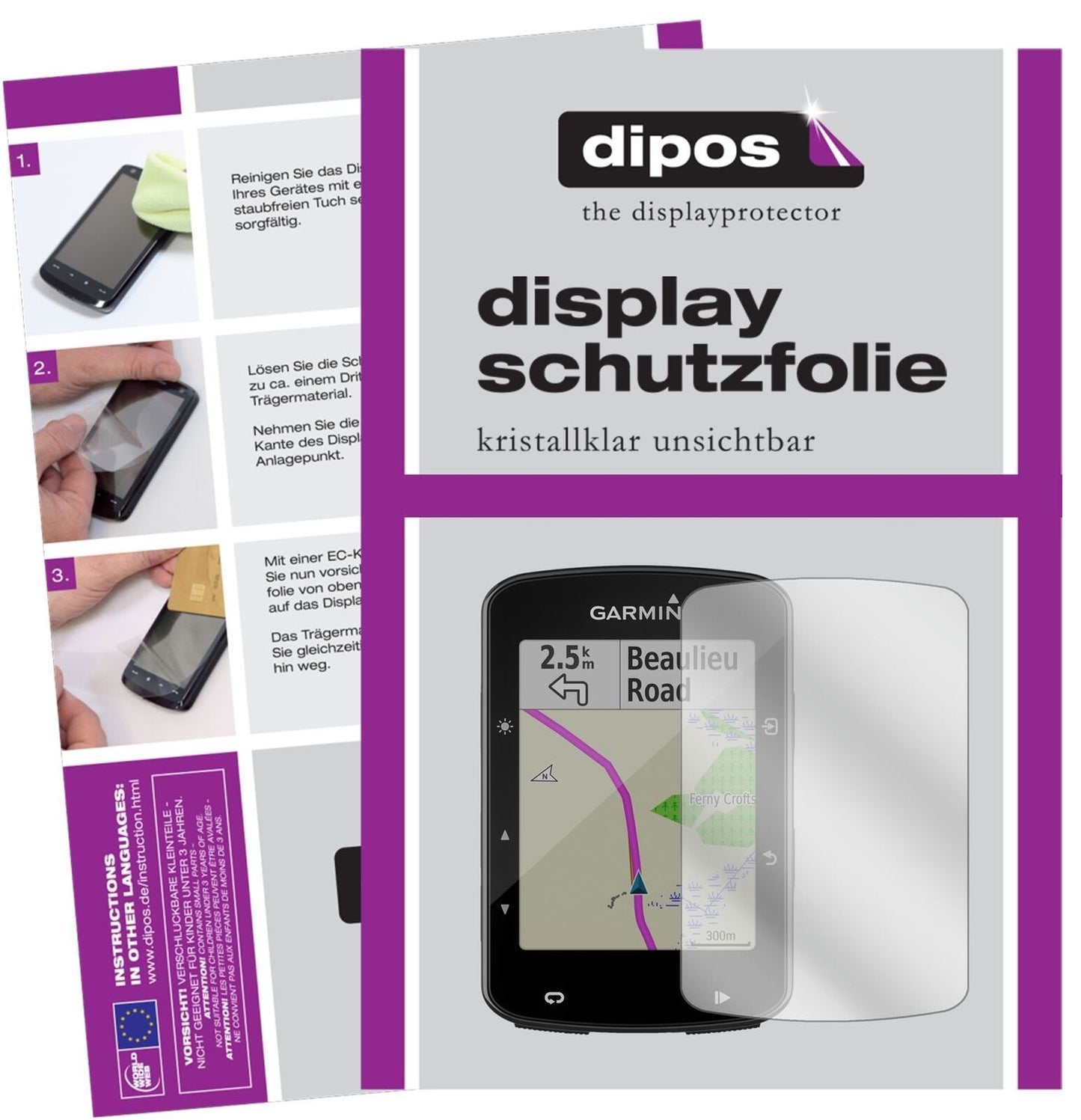 2x Schutzfolie klar für Garmin Edge 520 Plus Displ (2)