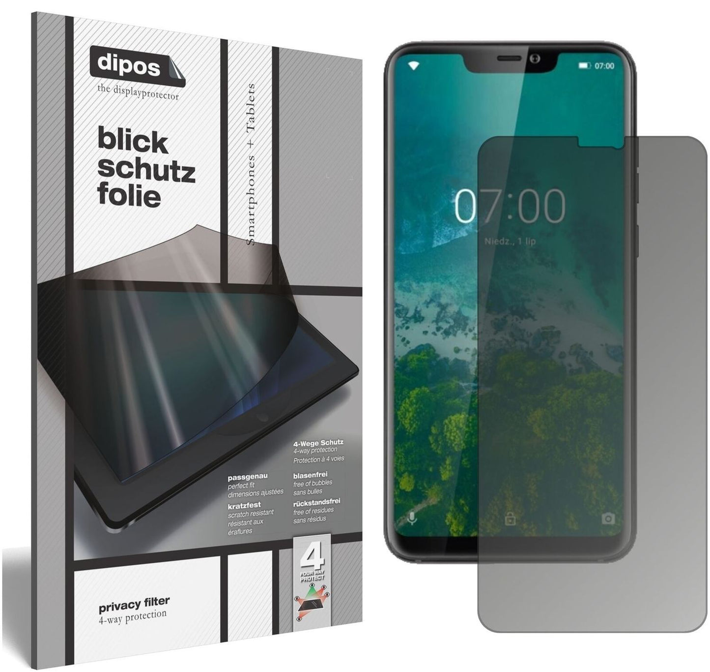Blickschutzfolie für Kruger Matz Smartfon LIVE 7S  (2)