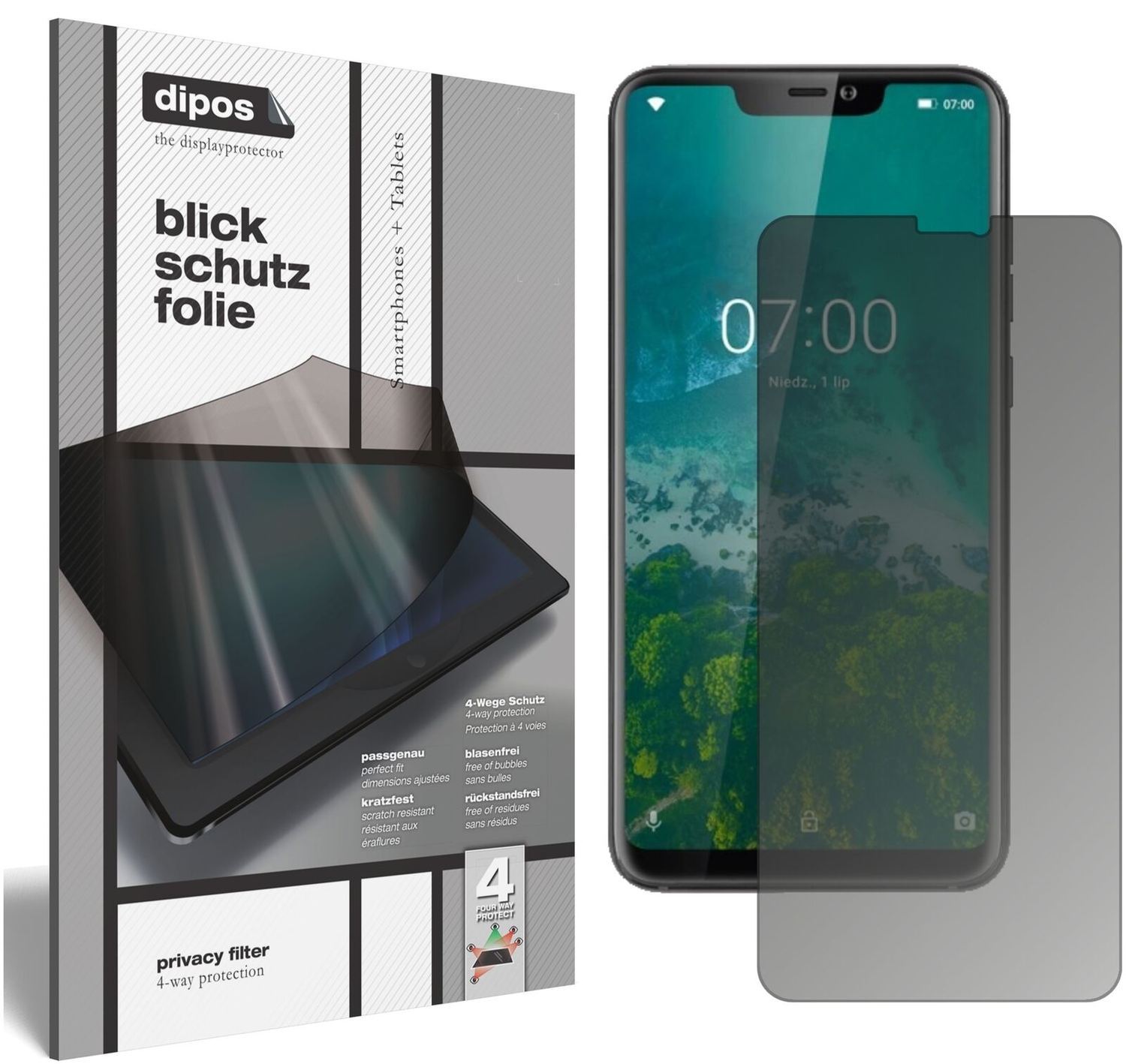 Blickschutzfolie für Kruger Matz Smartfon LIVE 7S  (2)