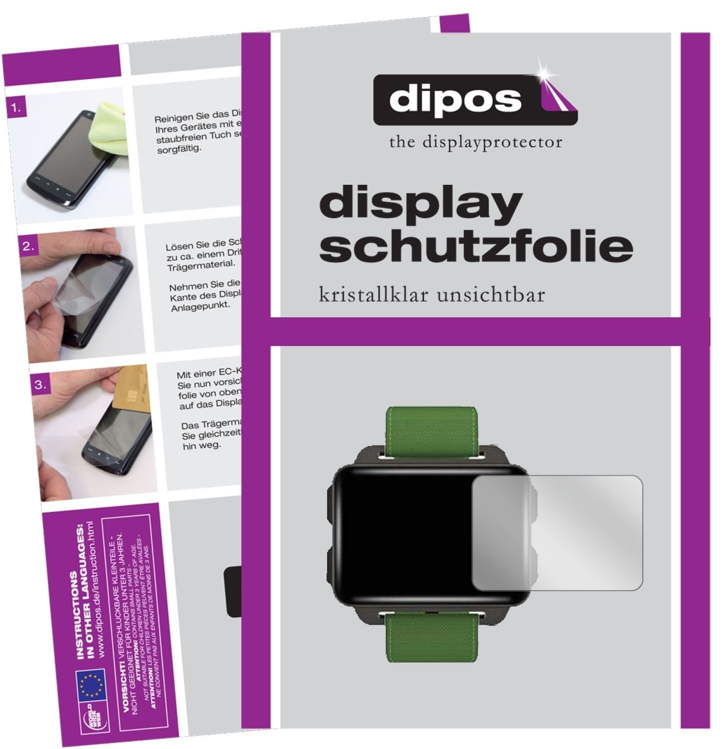 6x Schutzfolie klar für LEMFO LEM4 Smartwatch Disp (1)
