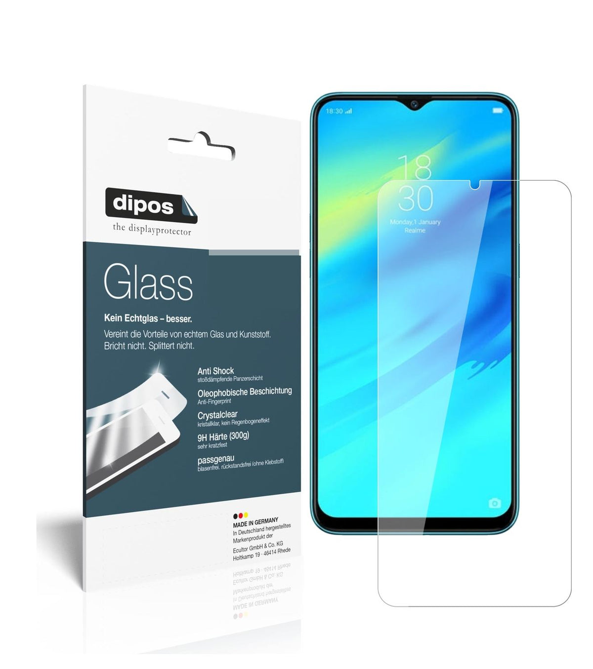 2x 9H Schutzfolie für Oppo Realme 2 Pro Panzerfoli (1)