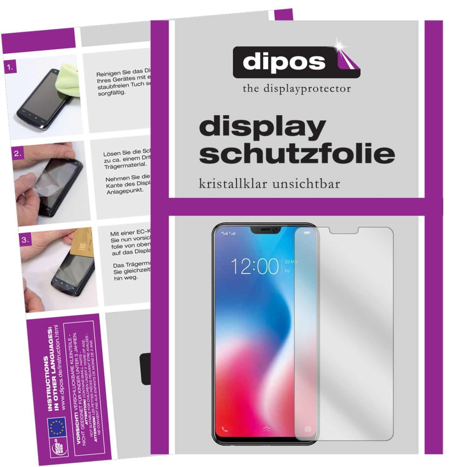 6x Schutzfolie klar für Vivo V9 Pro Display-Schutz (1)