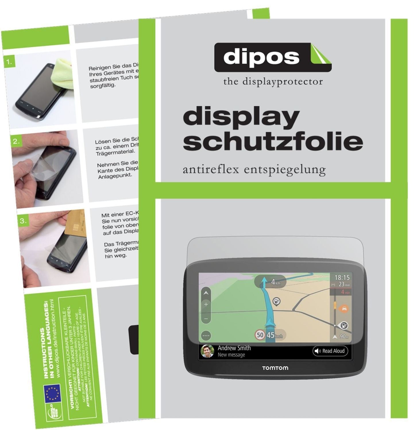 2x Schutzfolie matt für TomTom Go Basic Display-Sc (2)
