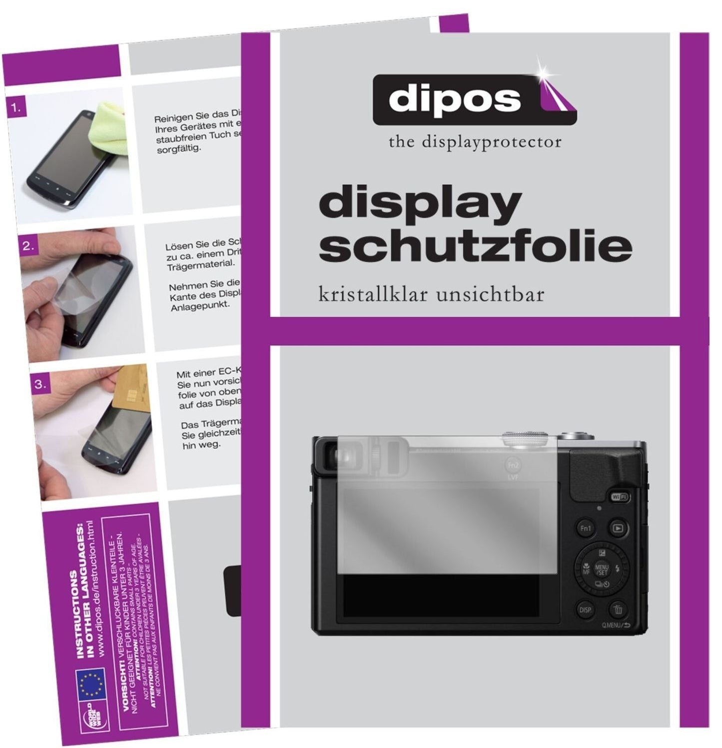 5x Schutzfolie klar für Panasonic DMC-TZ71EG-S Lum (2)