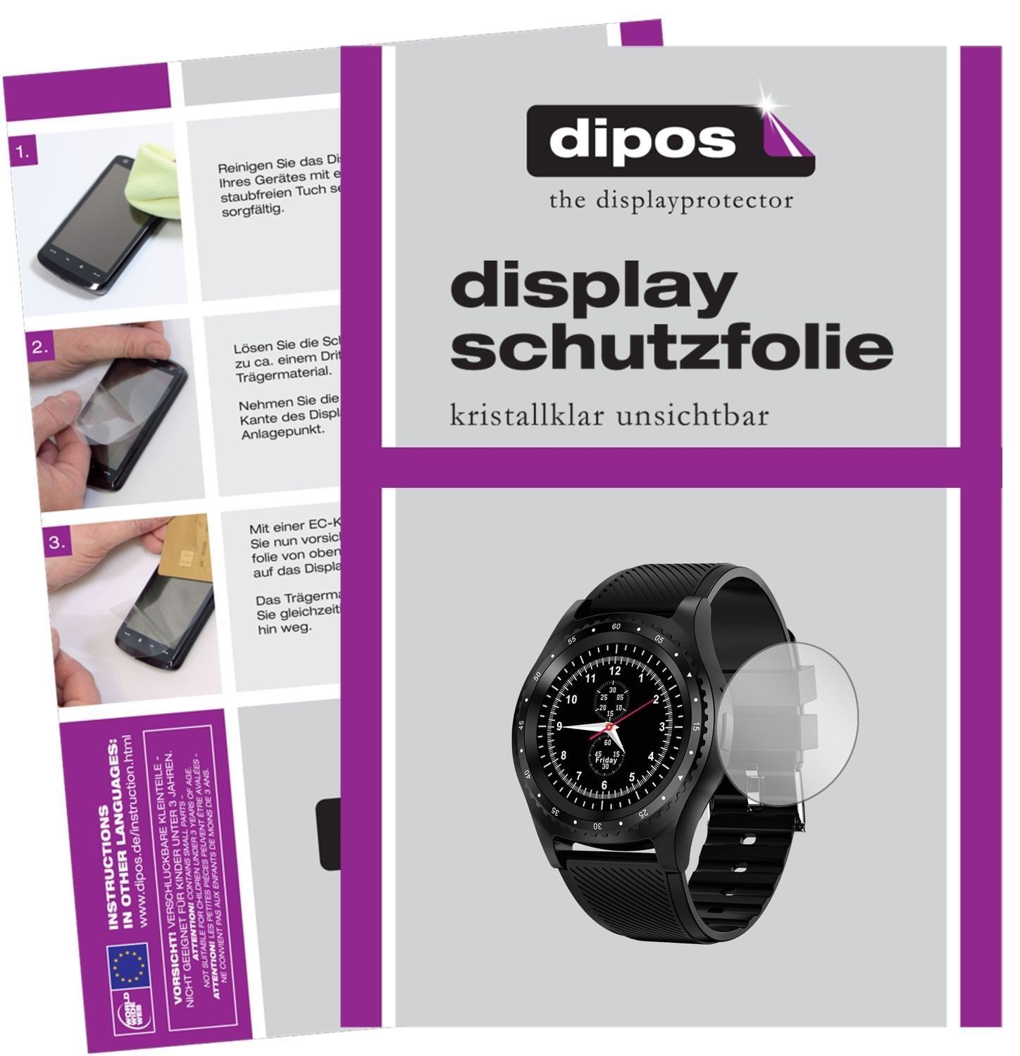 6x Schutzfolie klar für CanMixs CM08 Smartwatch Di (1)
