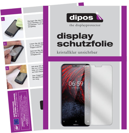 6x Schutzfolie klar für Nokia 6.1 Plus Display-Sch (1)