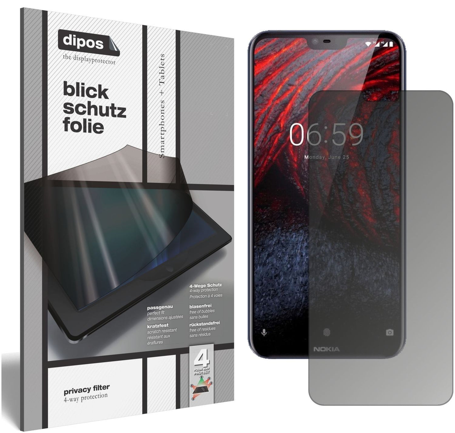 Blickschutzfolie für Nokia 6.1 Plus matt Schutzfol (1)