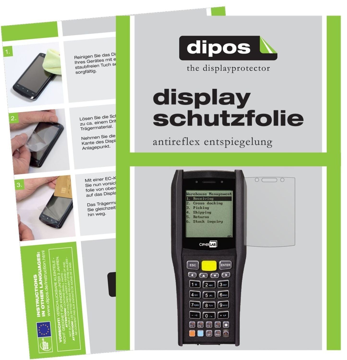 5x Schutzfolie matt für Cipherlab 8470 Display-Sch (2)