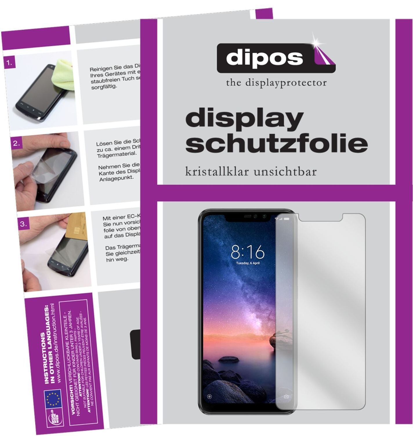 5x Schutzfolie klar für Xiaomi Redmi Note 6 Pro Di (2)