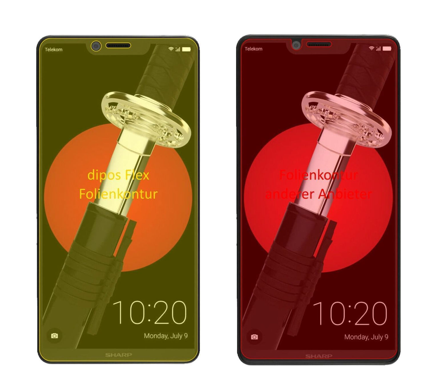3x 3D Full Cover Schutzfolie für Sharp Aquos D10 (2)