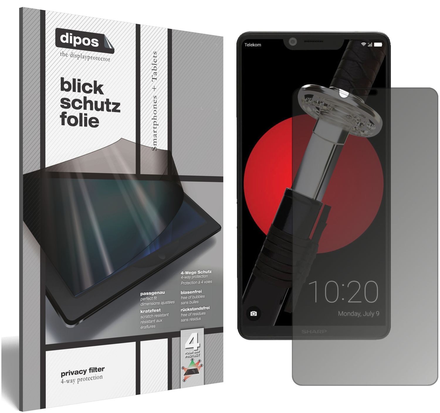 Blickschutzfolie für Sharp Aquos D10 matt Schutzfo (1)