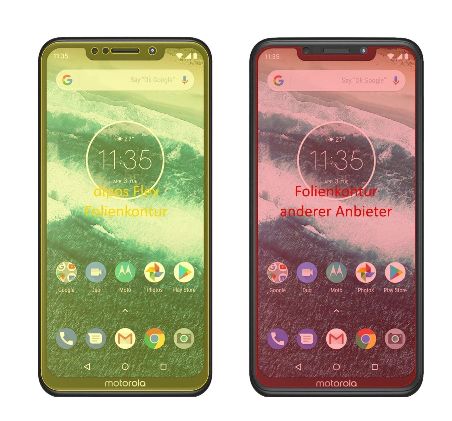 2x 3D Full Cover Schutzfolie für Motorola One Powe (1)