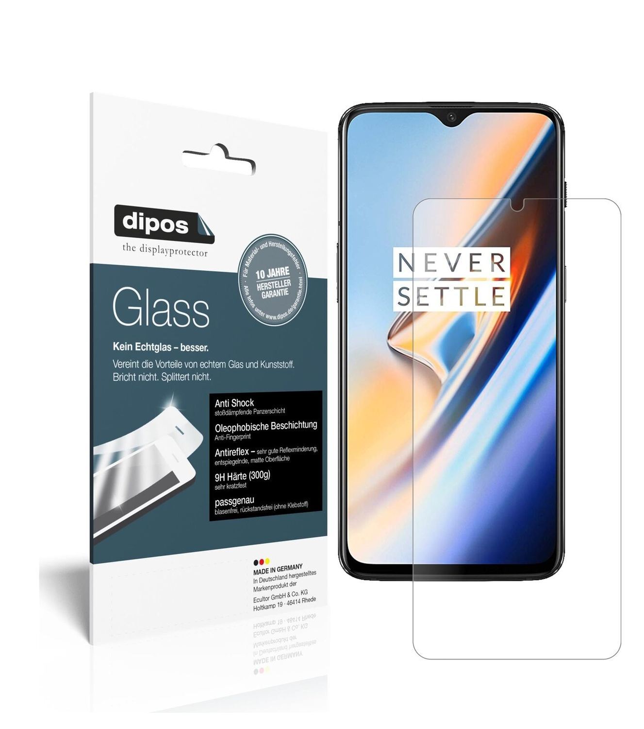 1x 9H Schutzfolie matt für OnePlus 6T Panzerfolie (2)