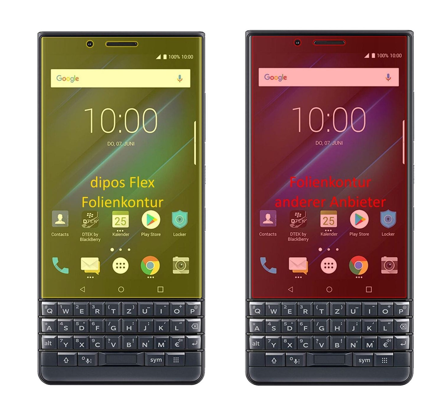 3x 3D Full Cover Schutzfolie für Blackberry Key 2  (2)