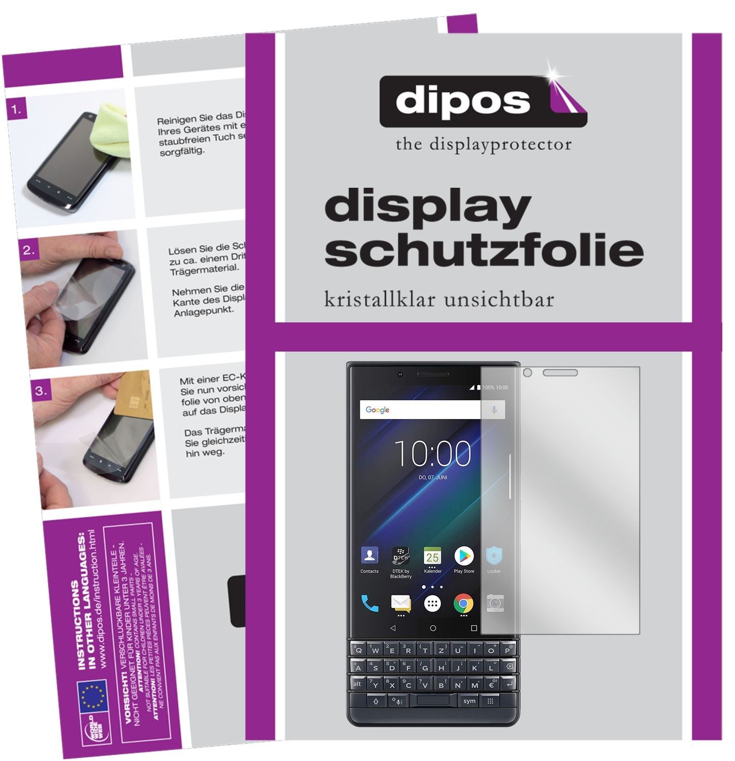 6x Schutzfolie klar für Blackberry Key 2 LE Displa (1)