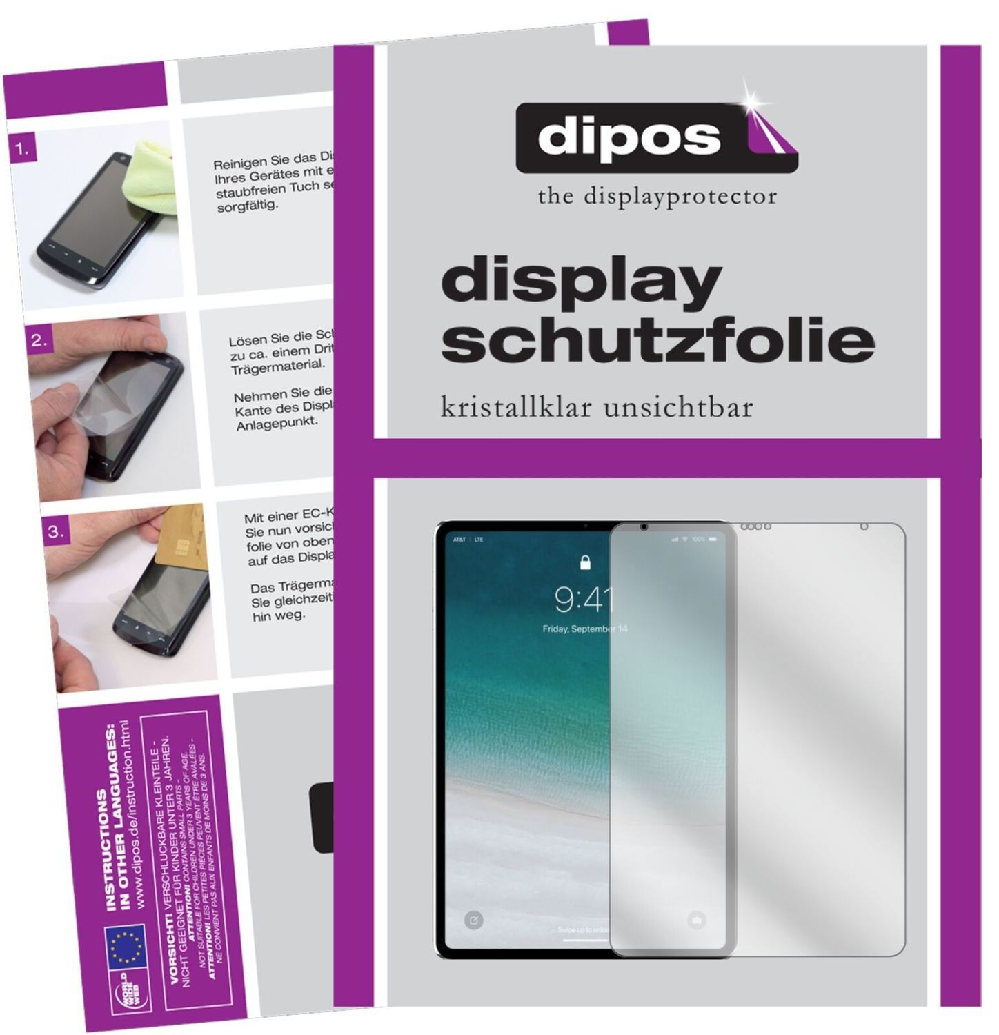 1x Schutzfolie klar für Apple iPad Pro 11 Zoll (20 (2)