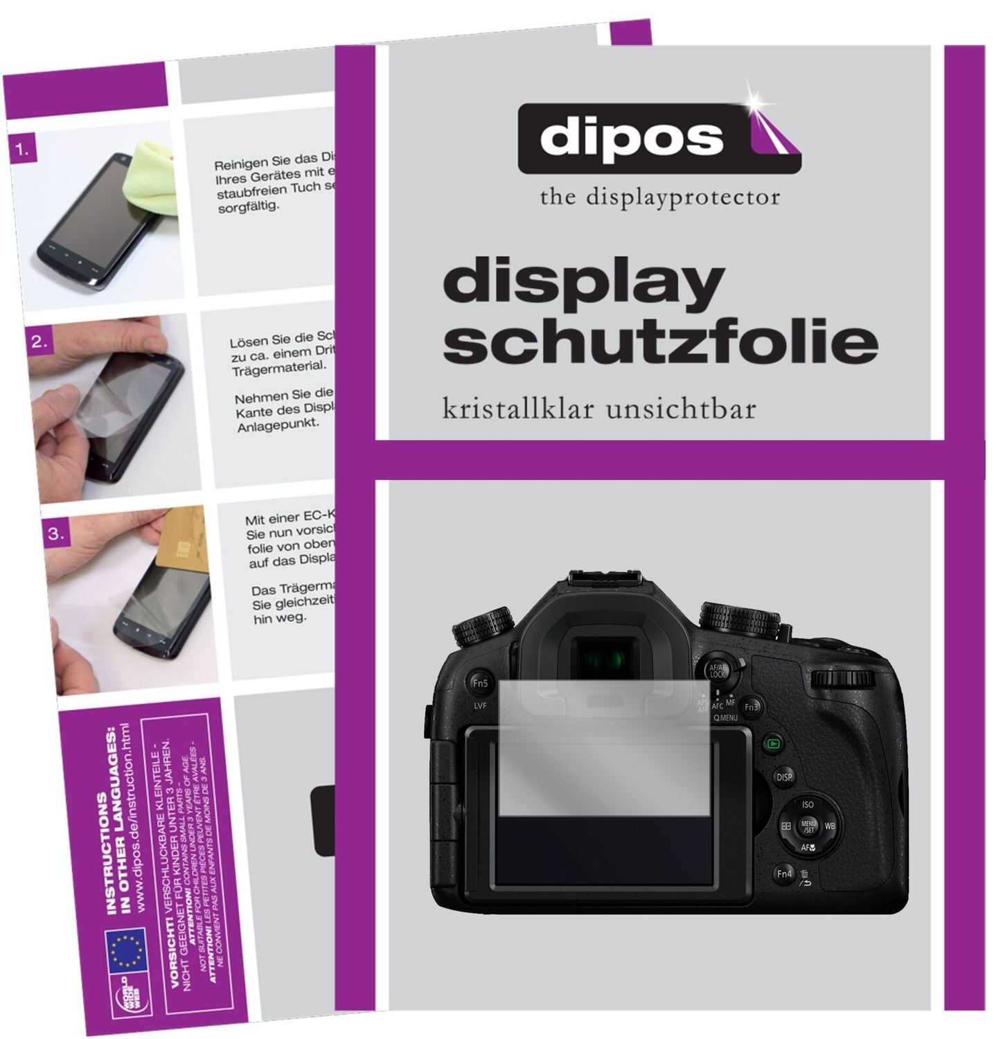 5x Schutzfolie klar für Panasonic LUMIX DMC-FZ1000 (2)