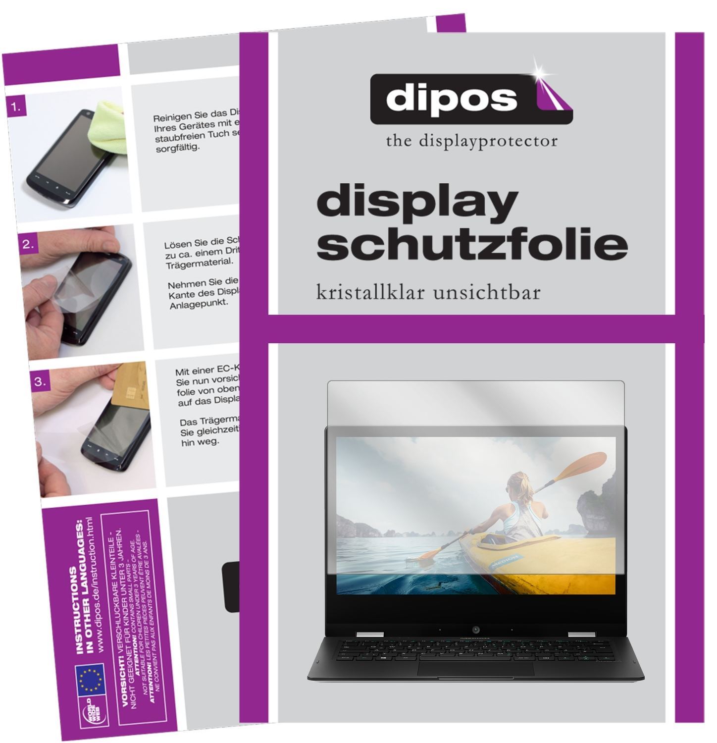 2x Schutzfolie klar für Medion Akoya E2294 Display (1)
