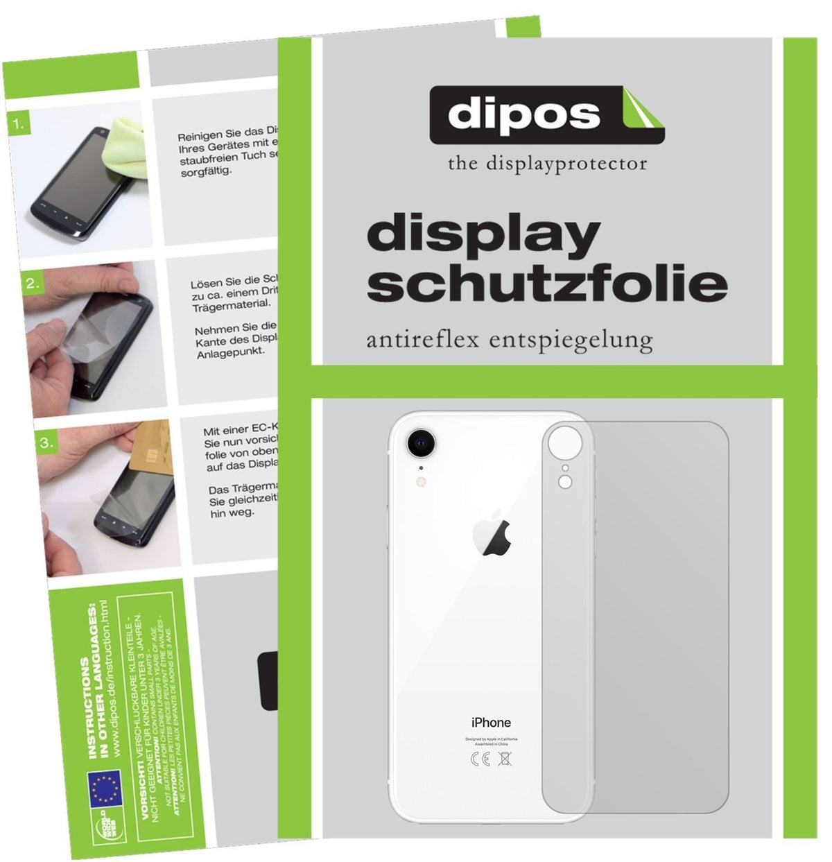 2x Schutzfolie matt für Apple iPhone XR Rückseite  (1)