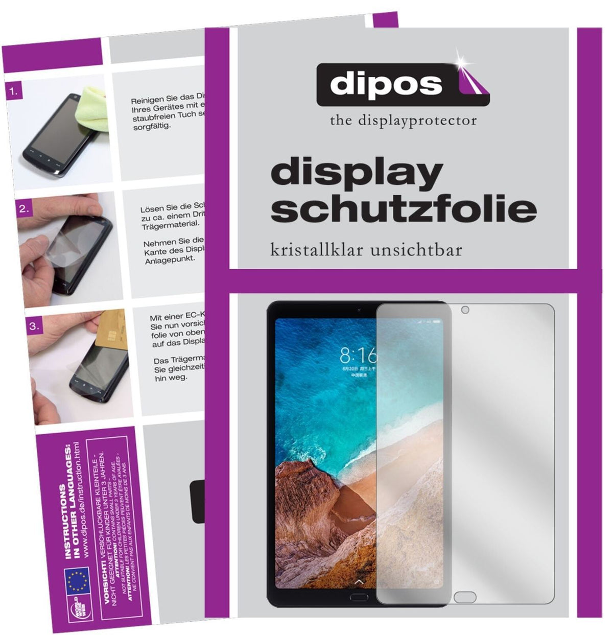 1x Schutzfolie klar für Xiaomi Mi Pad 4 Plus Displ (2)