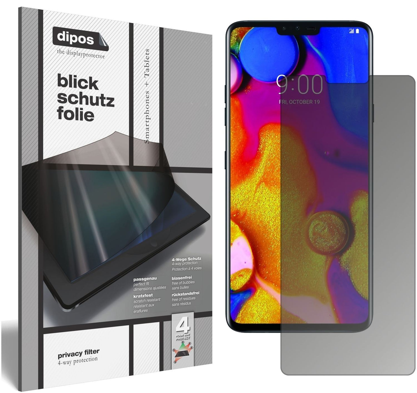Blickschutzfolie für LG V40 ThinQ matt Schutzfolie (1)