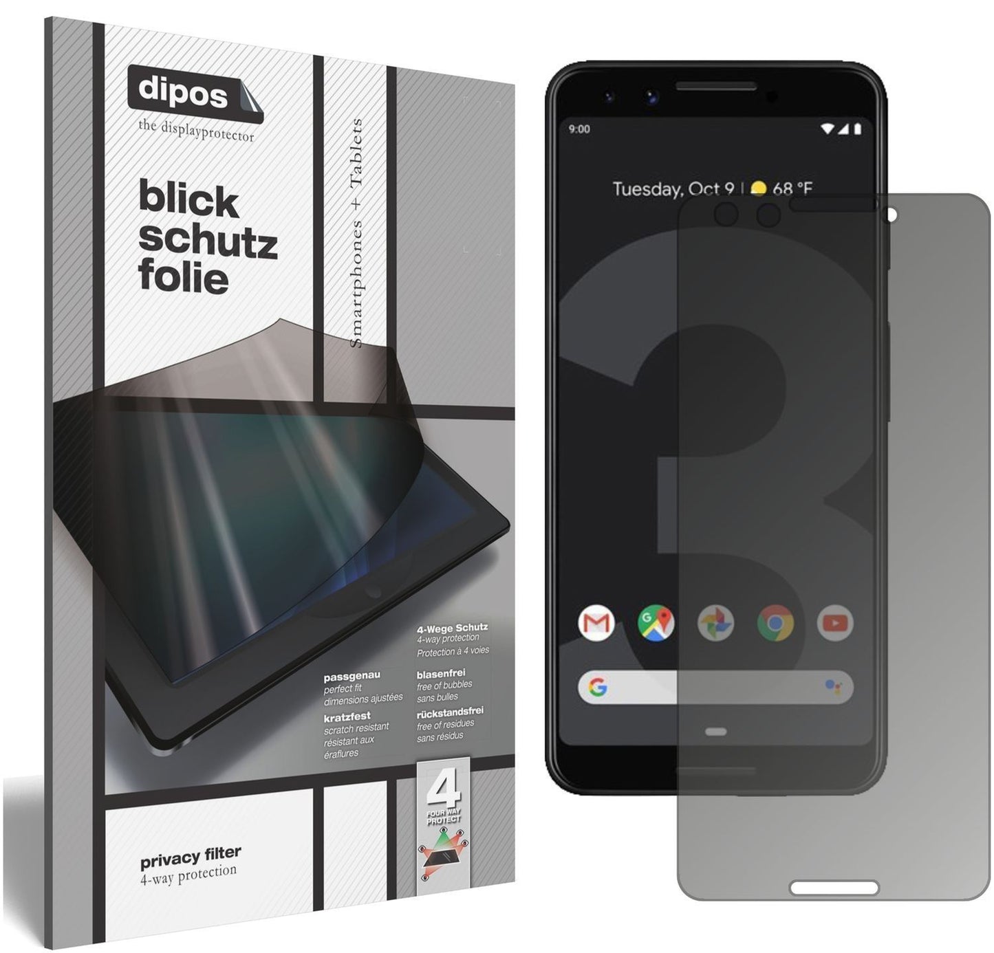 Blickschutzfolie für Google Pixel 3 matt Schutzfol (1)