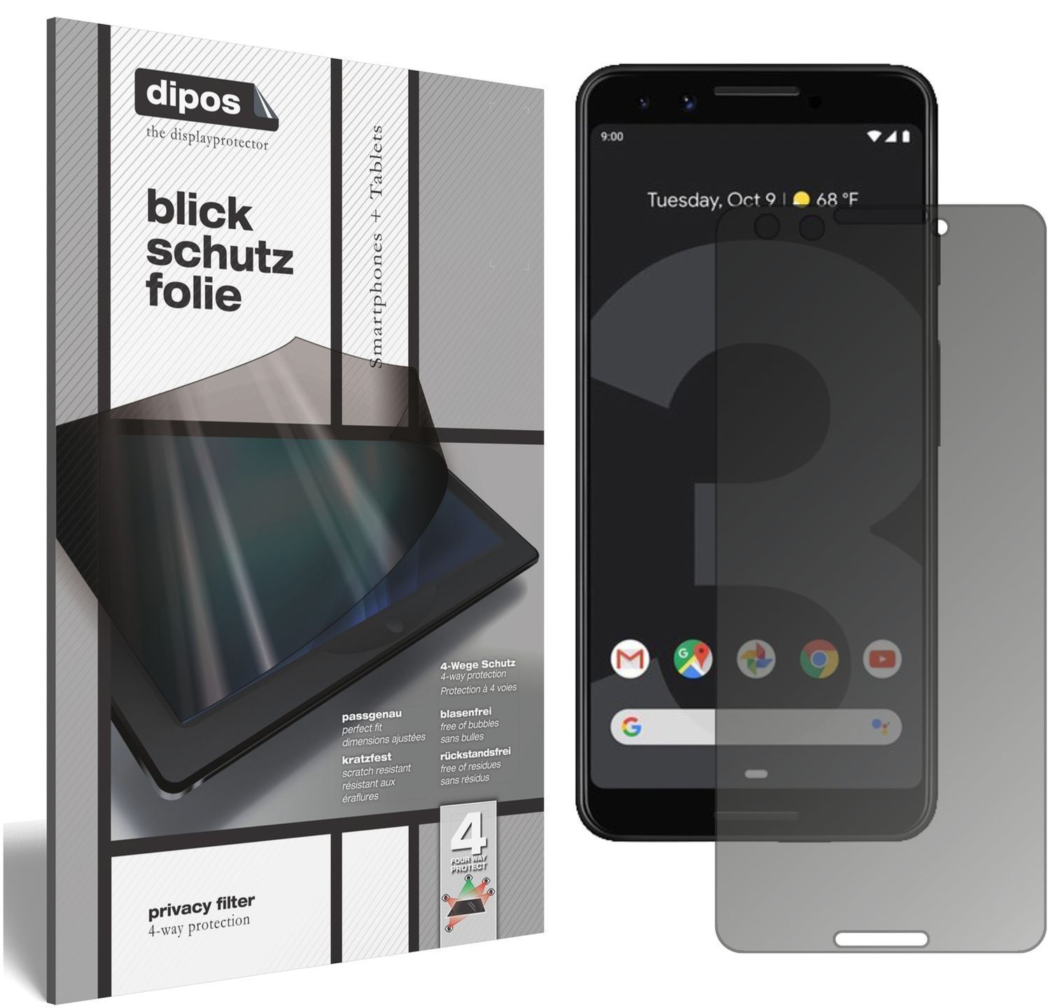 Blickschutzfolie für Google Pixel 3 matt Schutzfol (1)