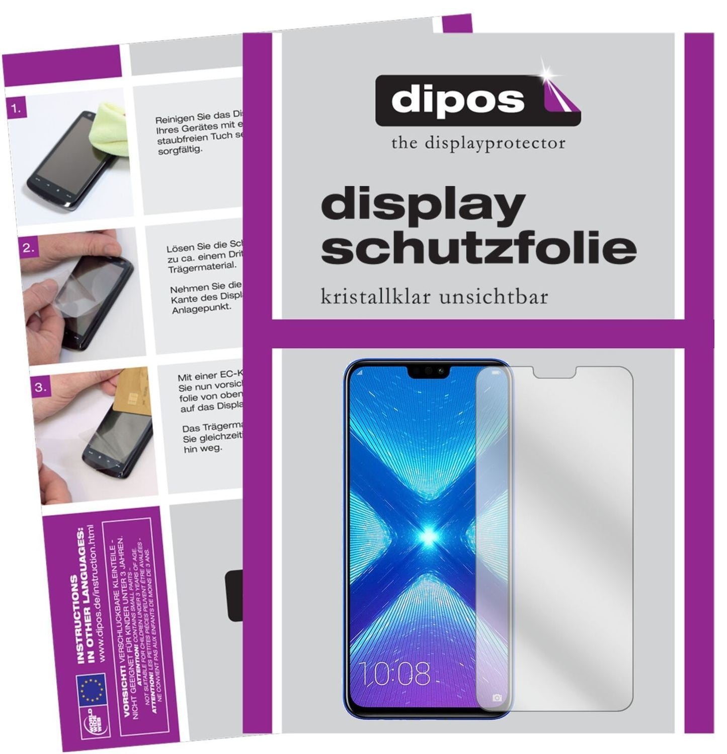 1x Schutzfolie klar für Honor 8X Max Display-Schut (2)