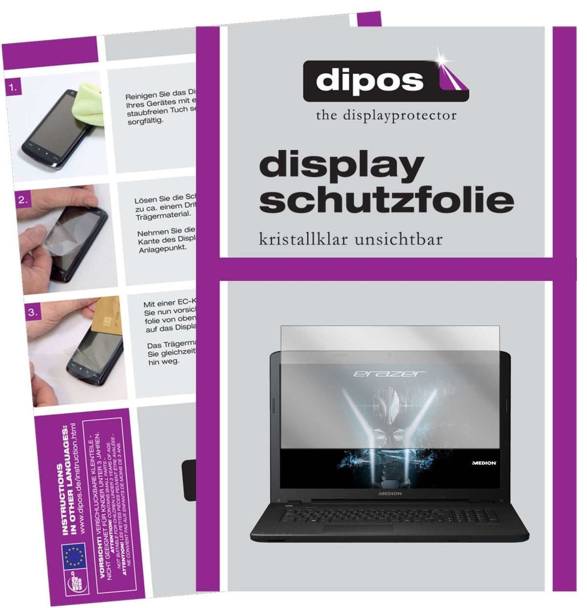 1x Schutzfolie klar für Medion Erazer P6689 Displa (2)