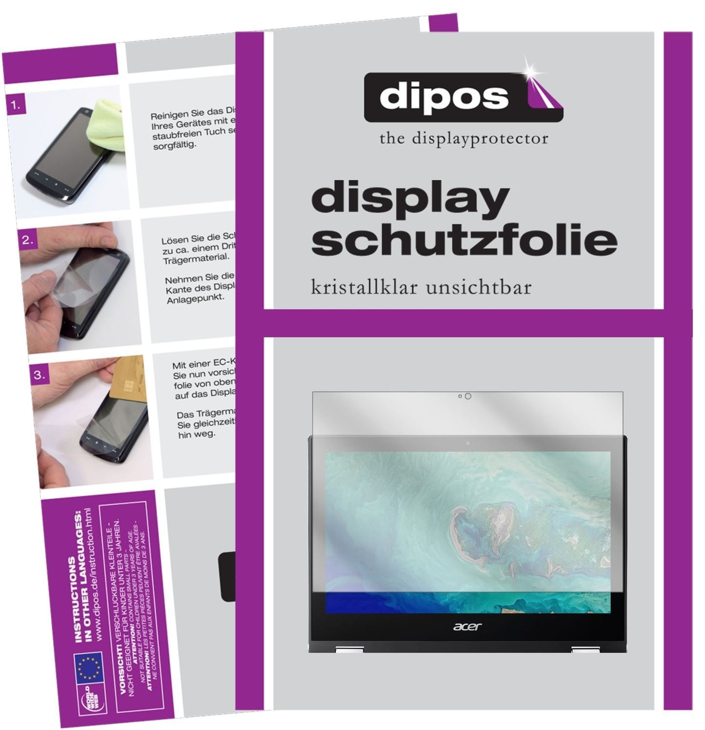 2x Schutzfolie klar für Acer Spin 1 SP111-32N-P1PR (1)