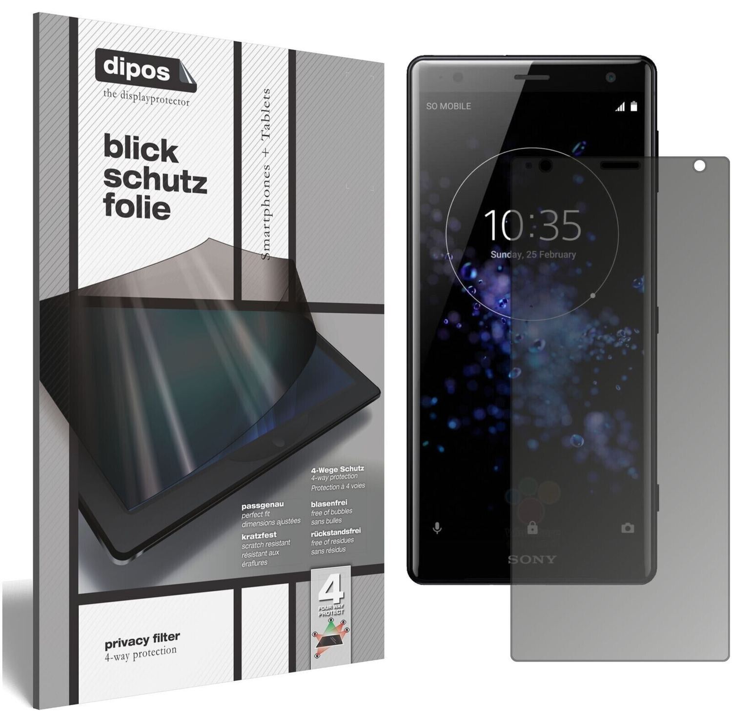 Blickschutzfolie für Sony Xperia XZ2 Premium matt  (1)