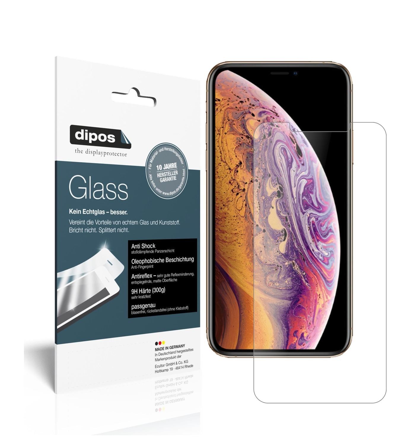 2x 9H Schutzfolie matt für Apple iPhone XS Max Pan (1)