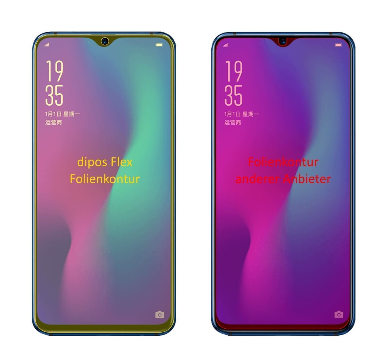 3x 3D Full Cover Schutzfolie für Oppo R17 Pro (2)