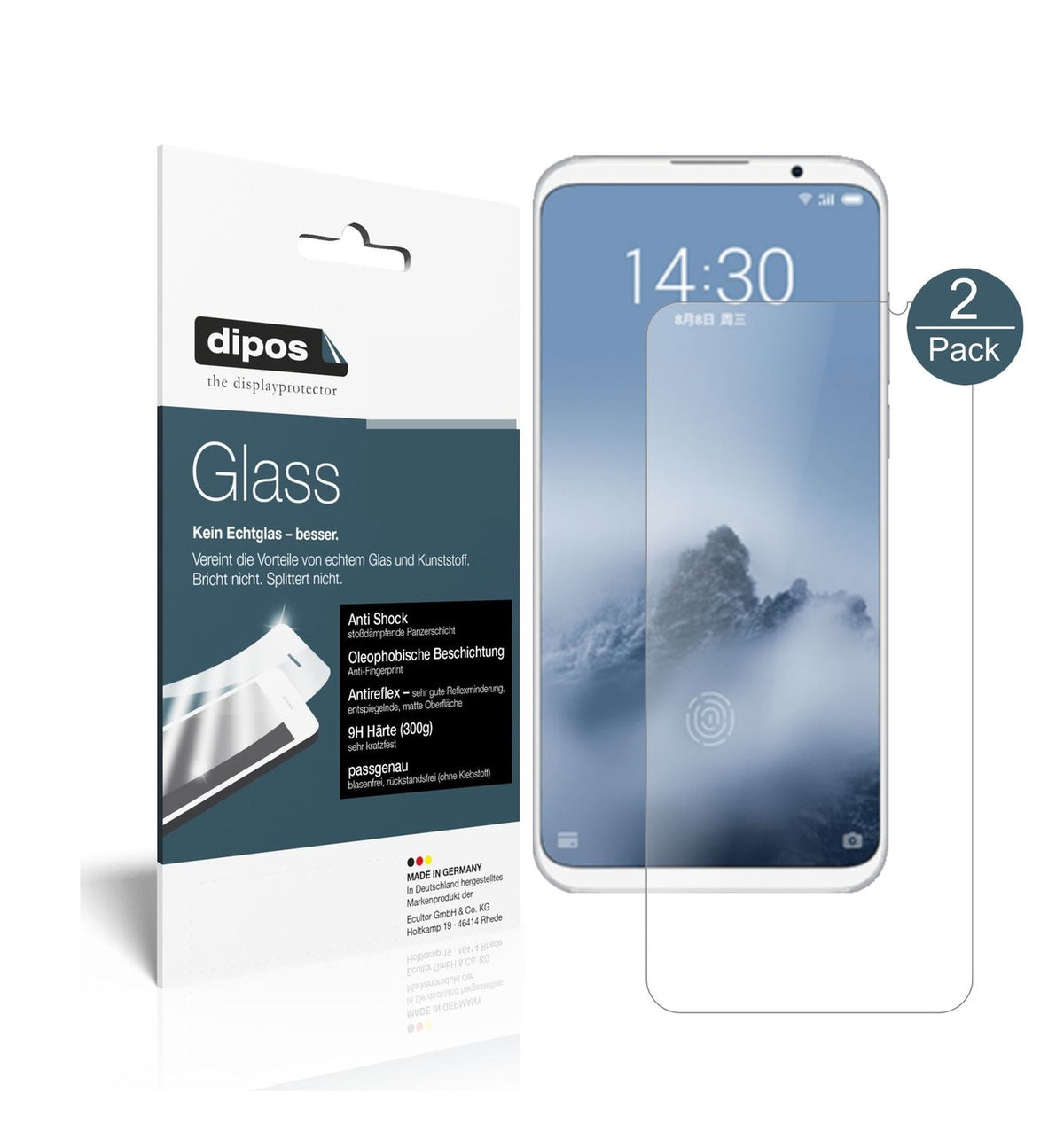 2x 9H Schutzfolie matt für Meizu 16 Plus Panzerfol (1)
