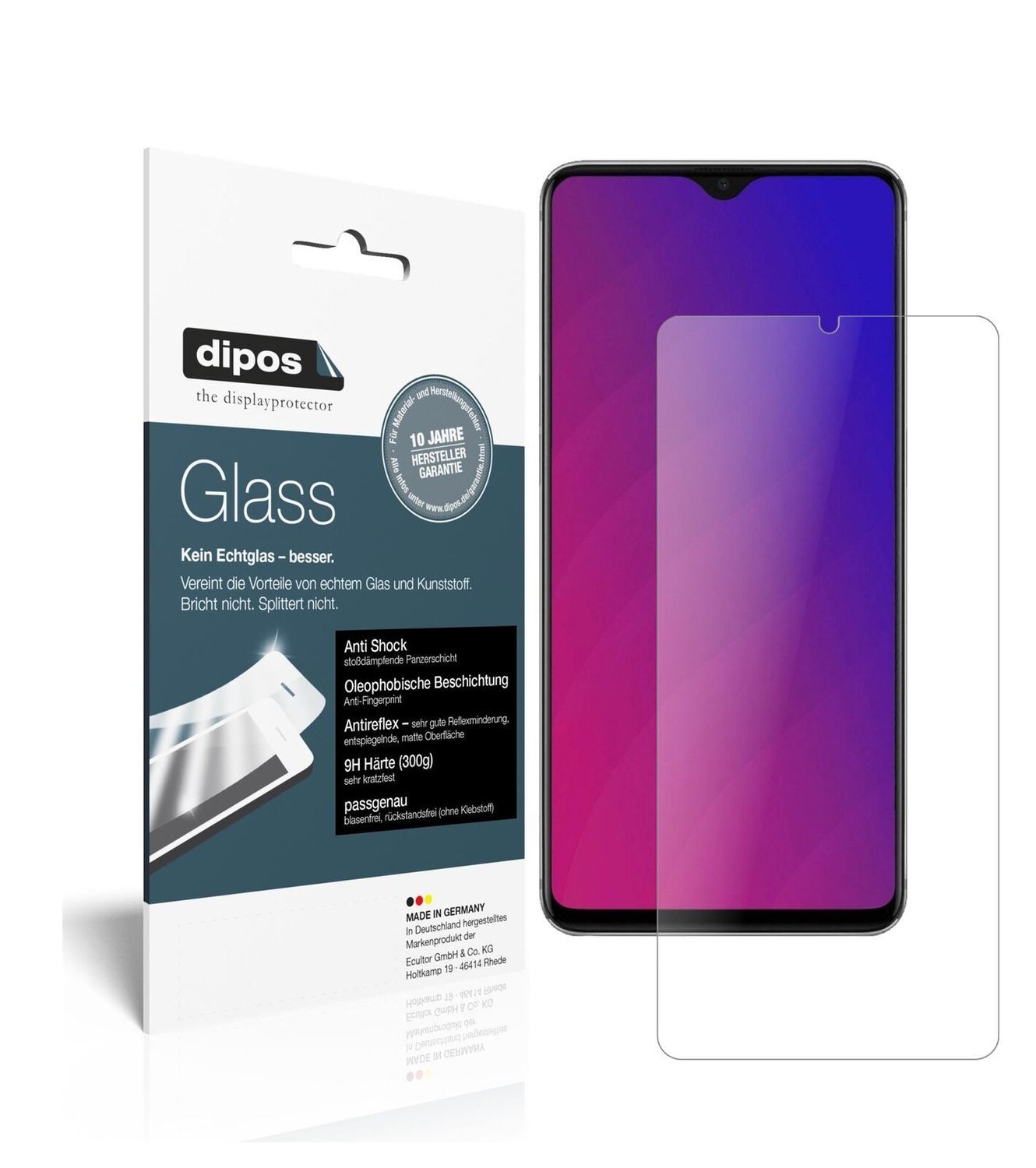 1x 9H Schutzfolie matt für Oppo F9 Panzerfolie (2)
