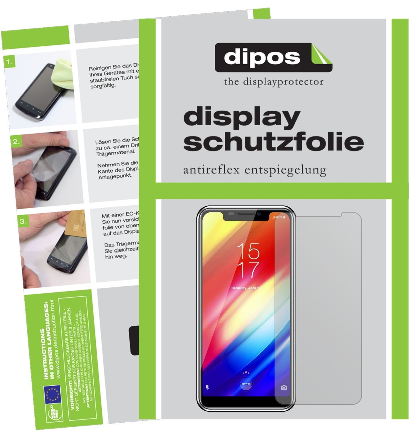 2x Schutzfolie matt für HomTom H10 Display-Schutzf (1)
