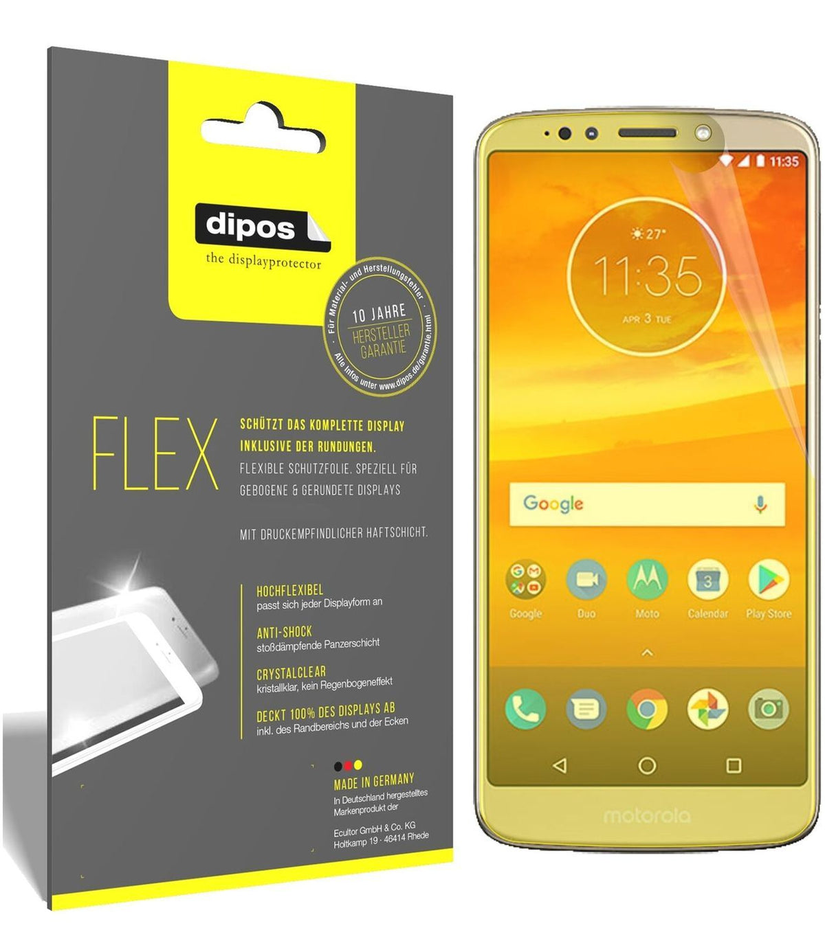 2x 3D Full Cover Schutzfolie für Motorola Moto E5  (2)