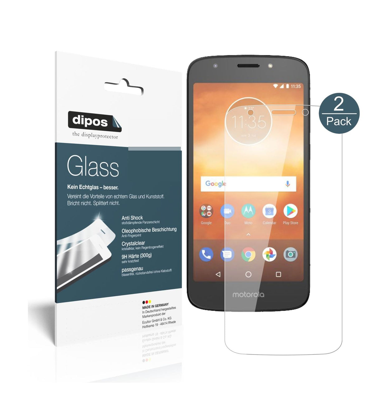 2x 9H Schutzfolie für Motorola Moto E5 Play MSM891 (1)